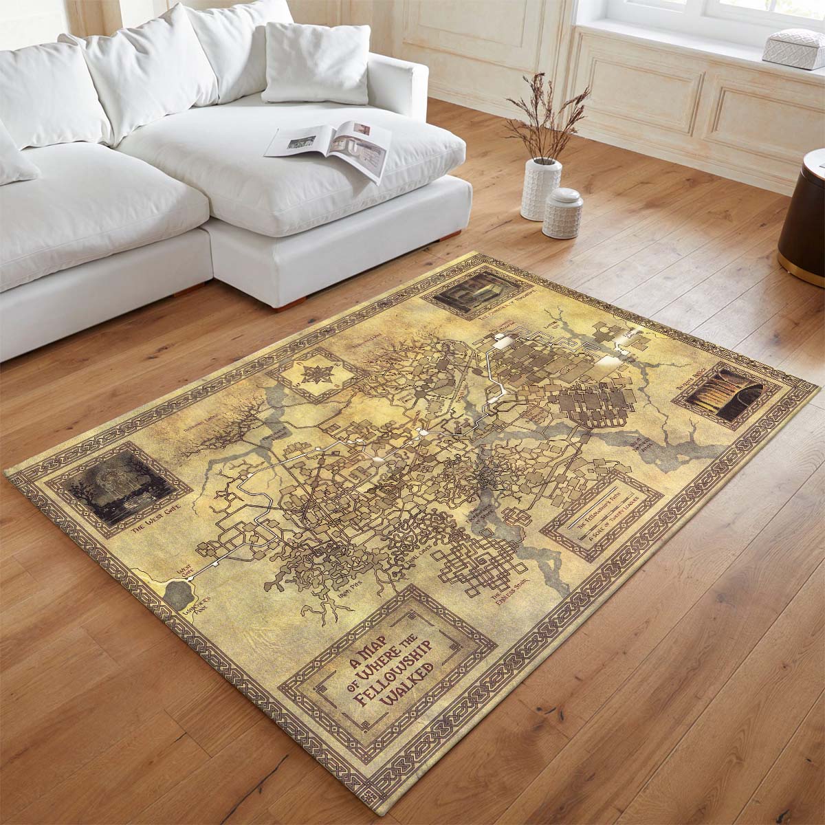 Eine Karte, wo die Gefährten gingen – Der Herr der Ringe Teppich - TOK 2