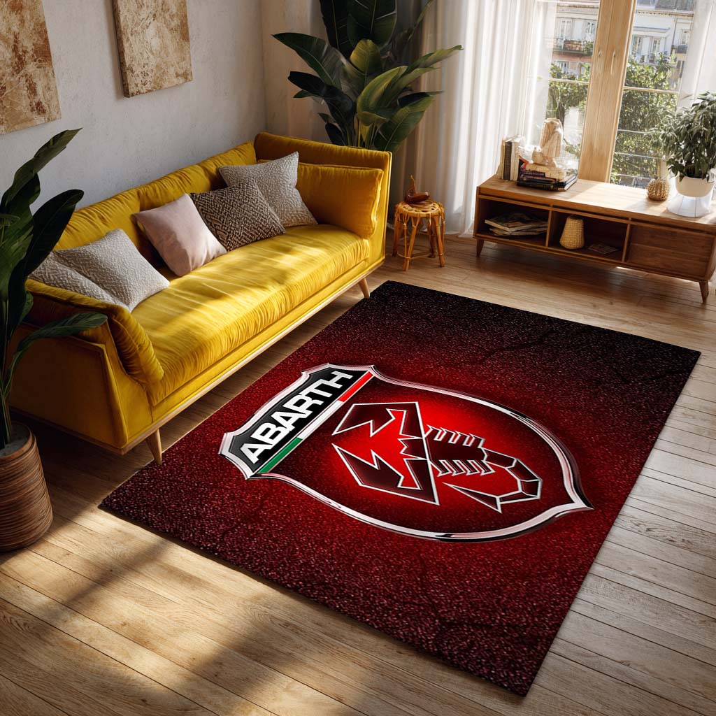 Abarth Red Background Teppich - Teppich mit Automotiv-Motiv-2