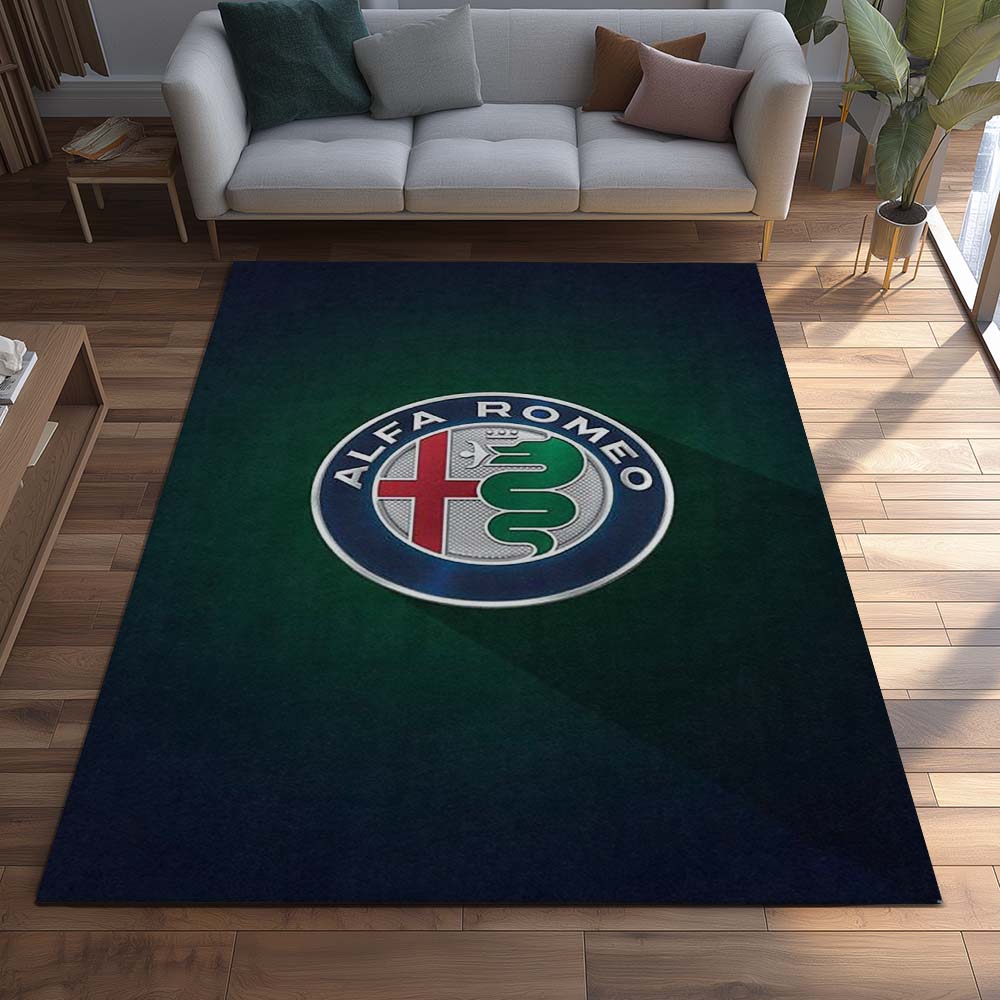 Alfa Romeo Green Background Style Teppich - Teppich mit Automotiv-Motiv-2