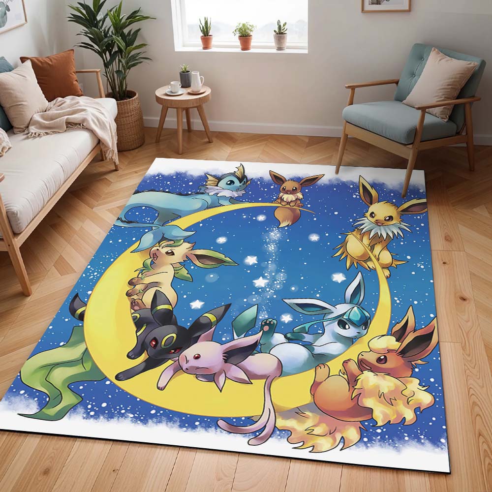 Alle Evoli-Entwicklungen Pokémon auf dem Mond - All Eevee Evolutions Pokemon On Moon Teppich - TOK