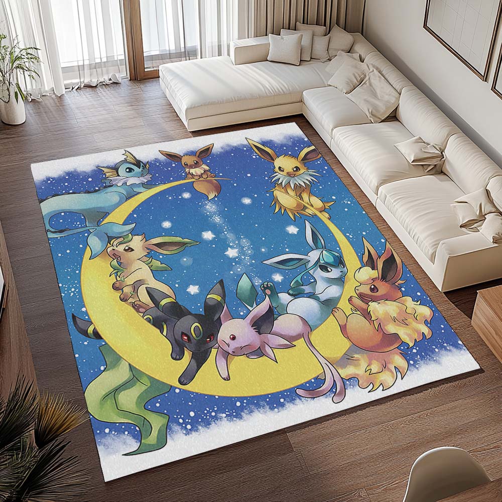 Alle Evoli-Entwicklungen Pokémon auf dem Mond - All Eevee Evolutions Pokemon On Moon Teppich - TOK 2