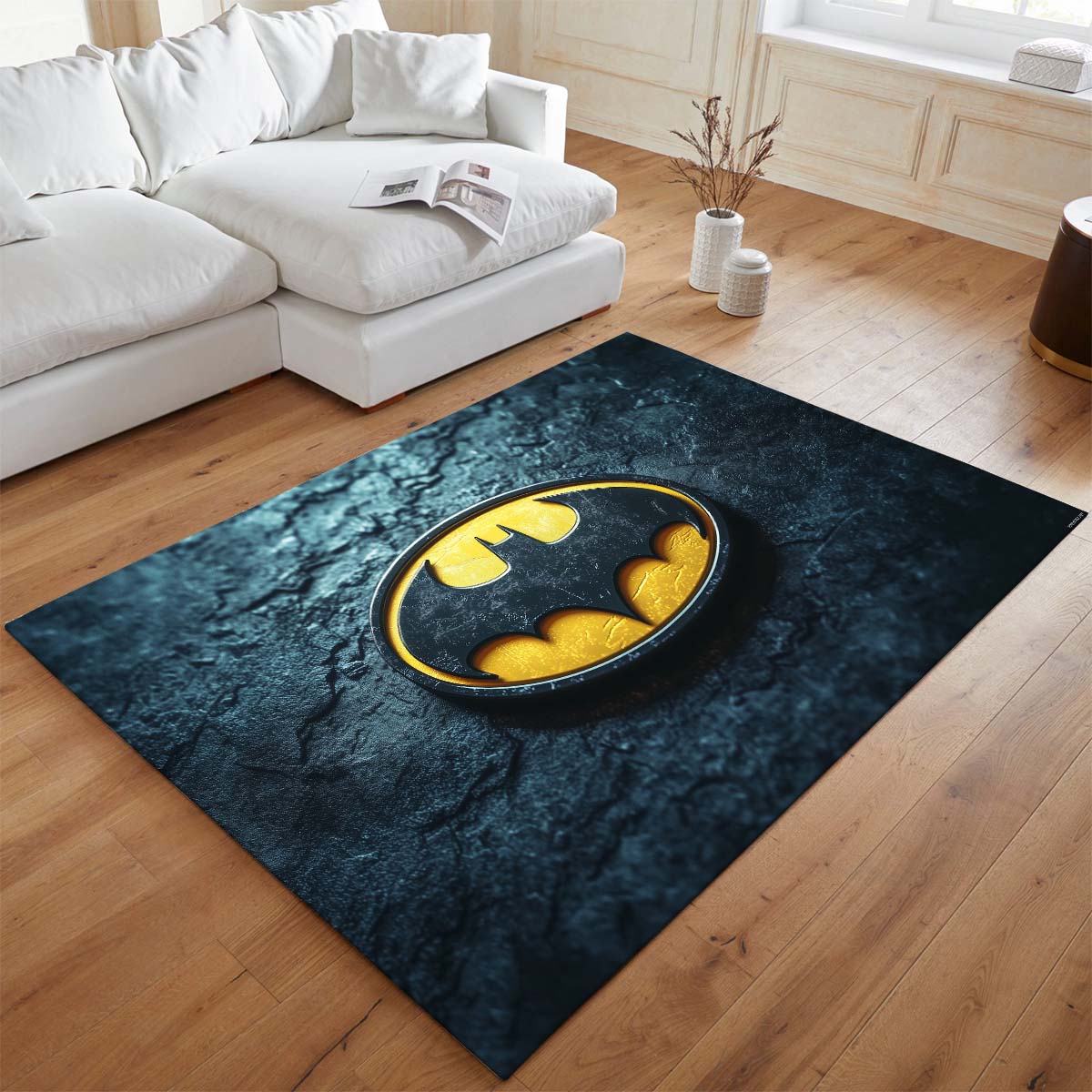 Batman Logo Klassisch Gelb Schwarz Teppich - TOK 2