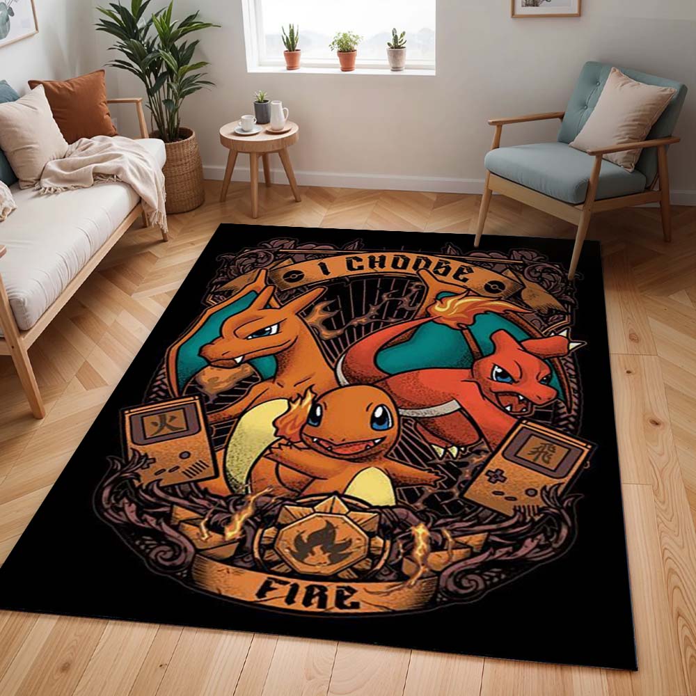 Glumanda Glutexo Glurak Feuer-Pokémon - Charmander Charmeleon Charizard Fire Pokemon Teppich - TOK