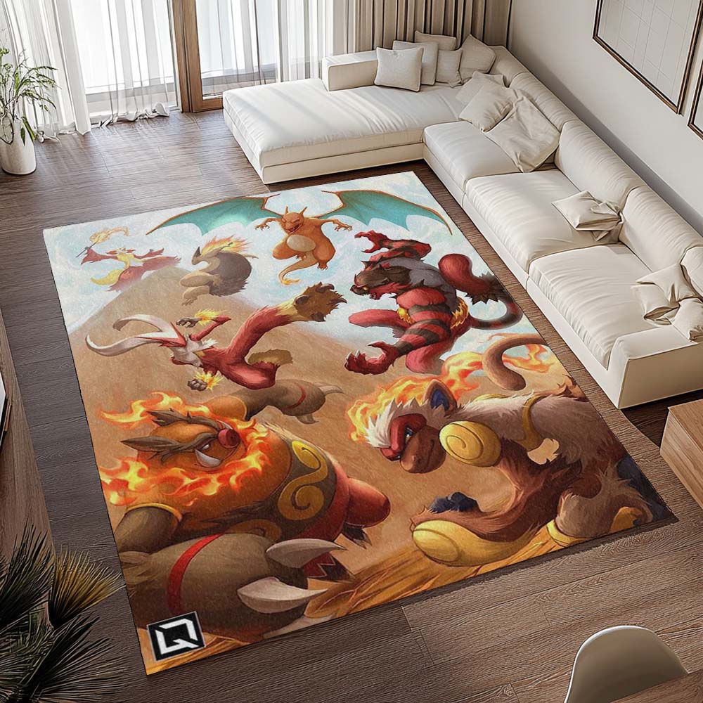 Feuer-Typ Pokémon - Fire Type Pokemon Teppich - TOK 2