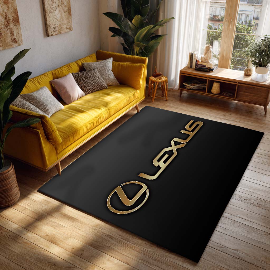 Lexus Golden Logo Black Background Teppich - Teppich mit Automotiv-Motiv-2