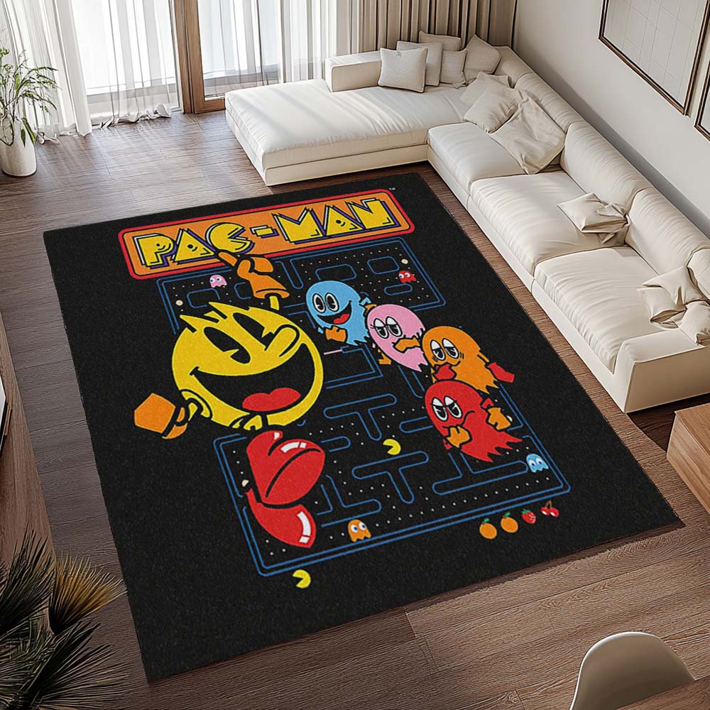 Pac-Man und Power-Pellets Geister mit Früchten im Spiel Teppich - TOK 2