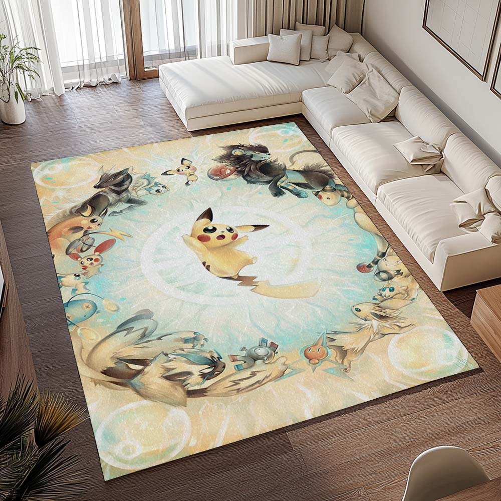 Pikachu und Evoli Entwicklungen Pokémon - Pikachu And Eevee Evolutions Pokemon Teppich - TOK 2