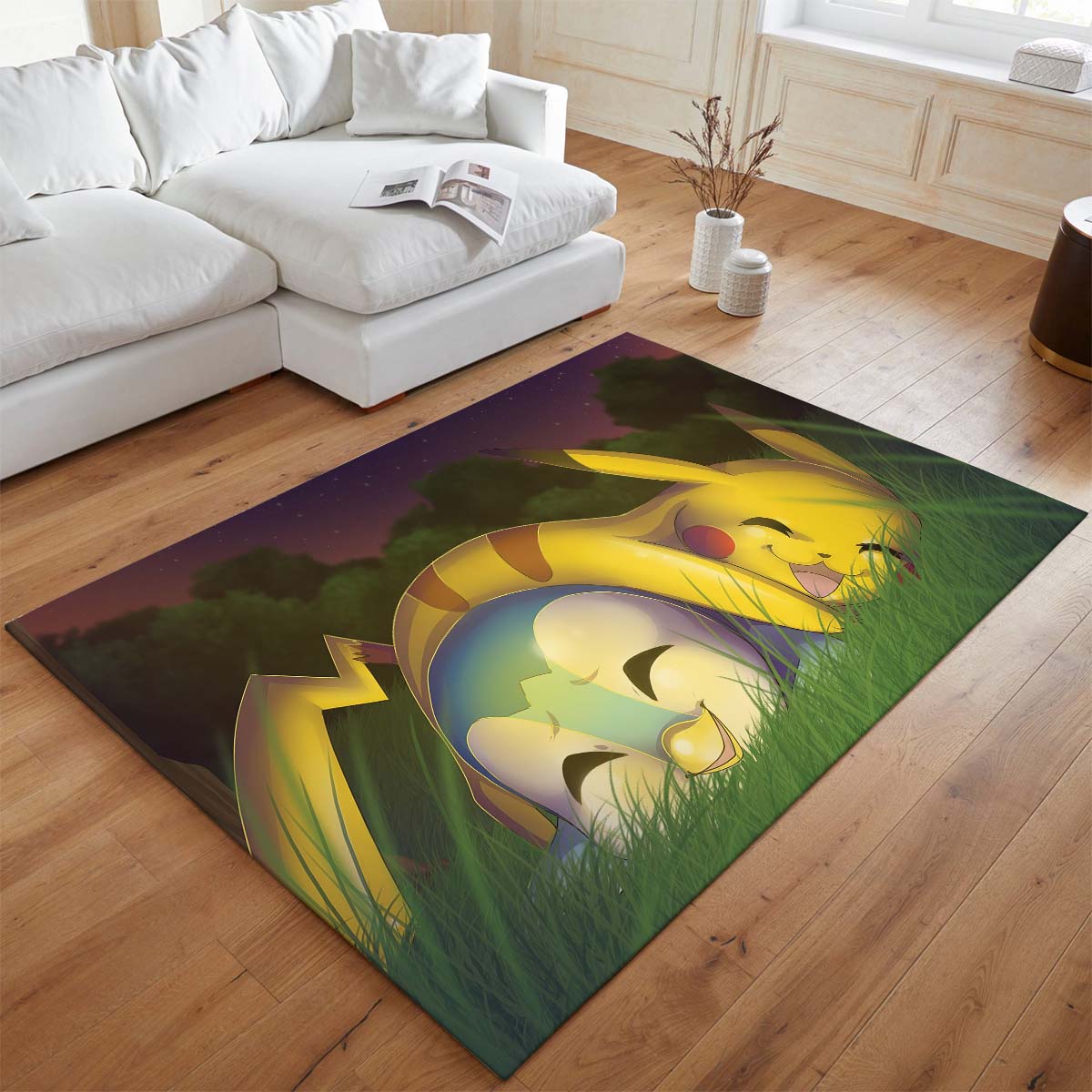 Pikachu und Plinfa Pokémon - Pikachu And Pochama Pokemon Teppich - TOK 2