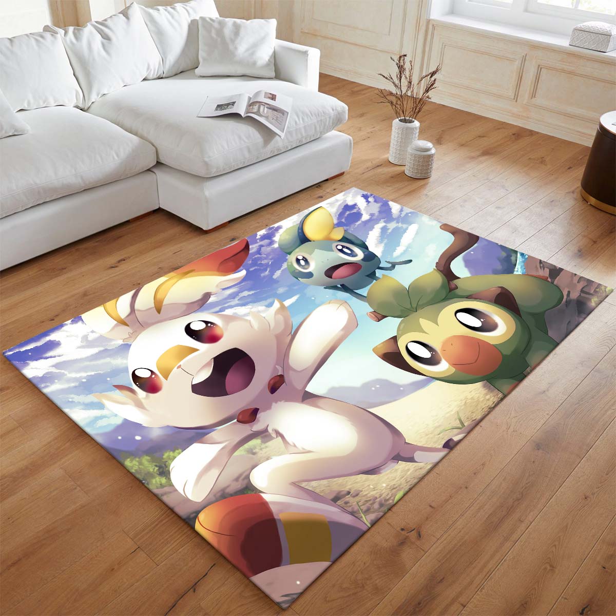 Chimpep Hopplo Memmeon Pokémon - Scorbunny Grookey Sobble Pokemon Teppich - TOK 2