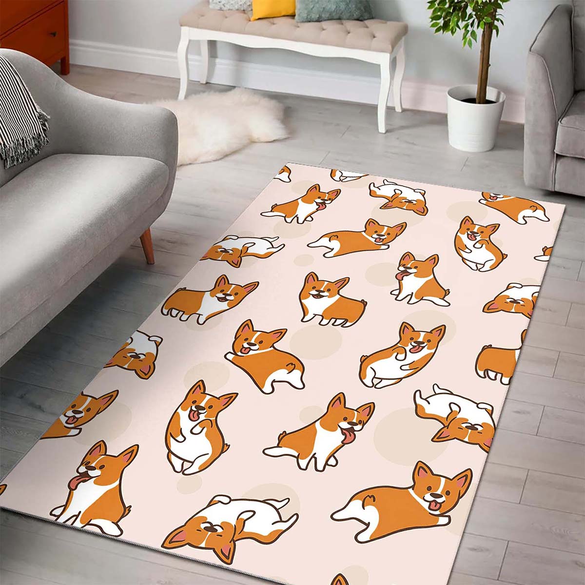 Corgis Pattern Dog Teppich 3