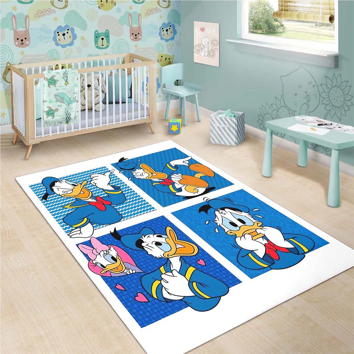 Donald Duck Full Face Funny Walt Disney Cartoon Ver2 Teppich 3
