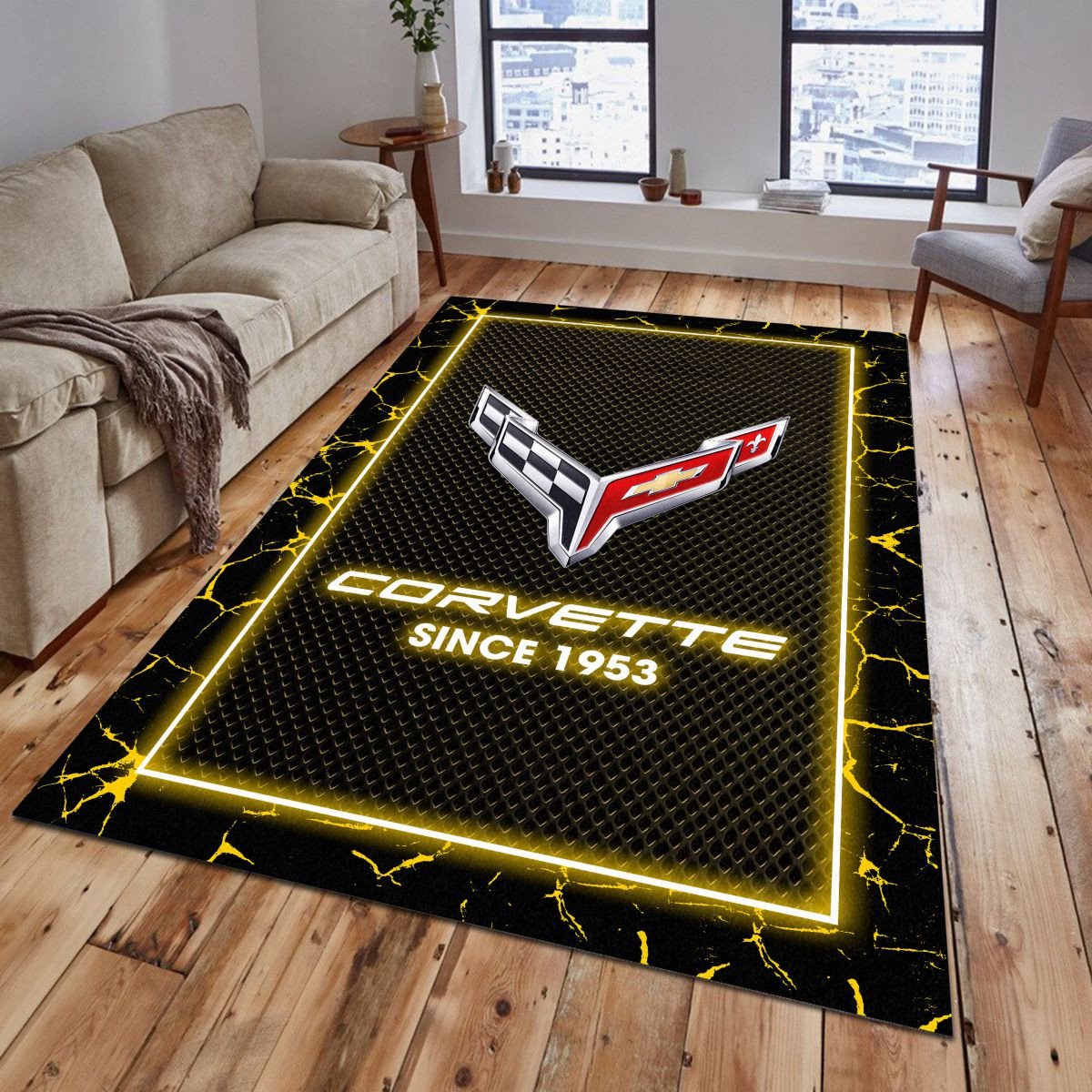 Chevrolet Corvette 08 Teppich - Teppich mit Automotiv-Motiv