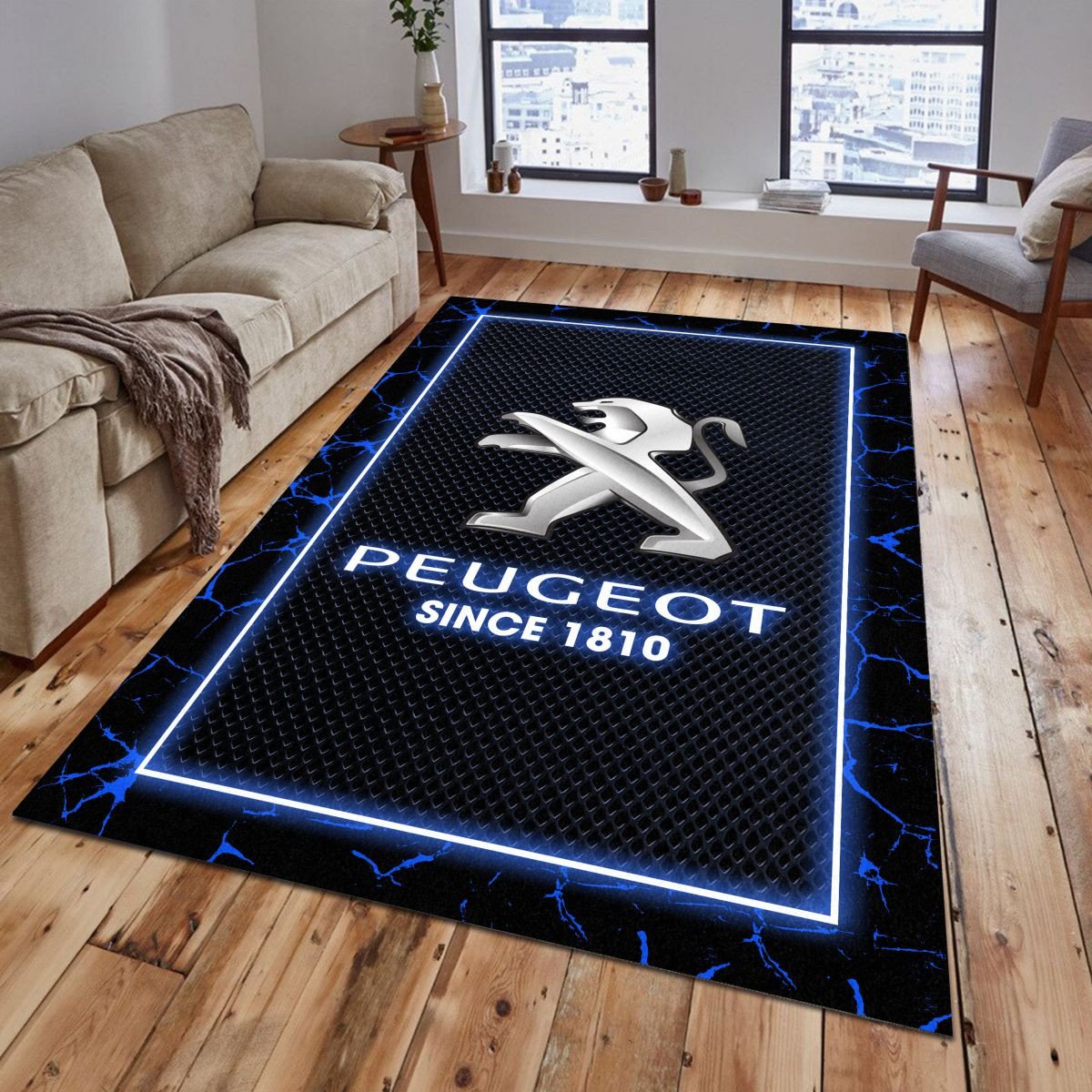 Peugeot 02 Teppich - Teppich mit Automotiv-Motiv