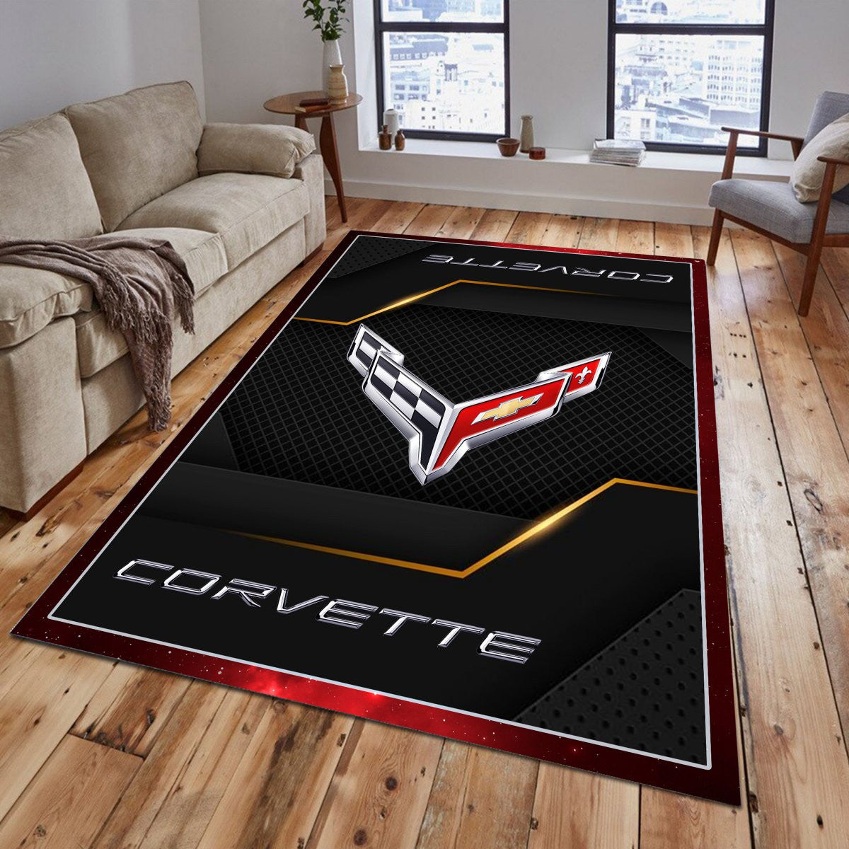 Corvette C8 Teppich - Teppich mit Automotiv-Motiv