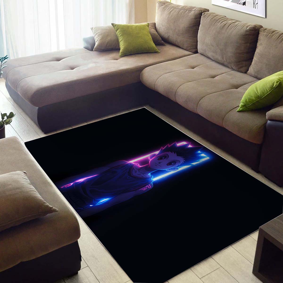 Gon Freecss Neon Teppich 3