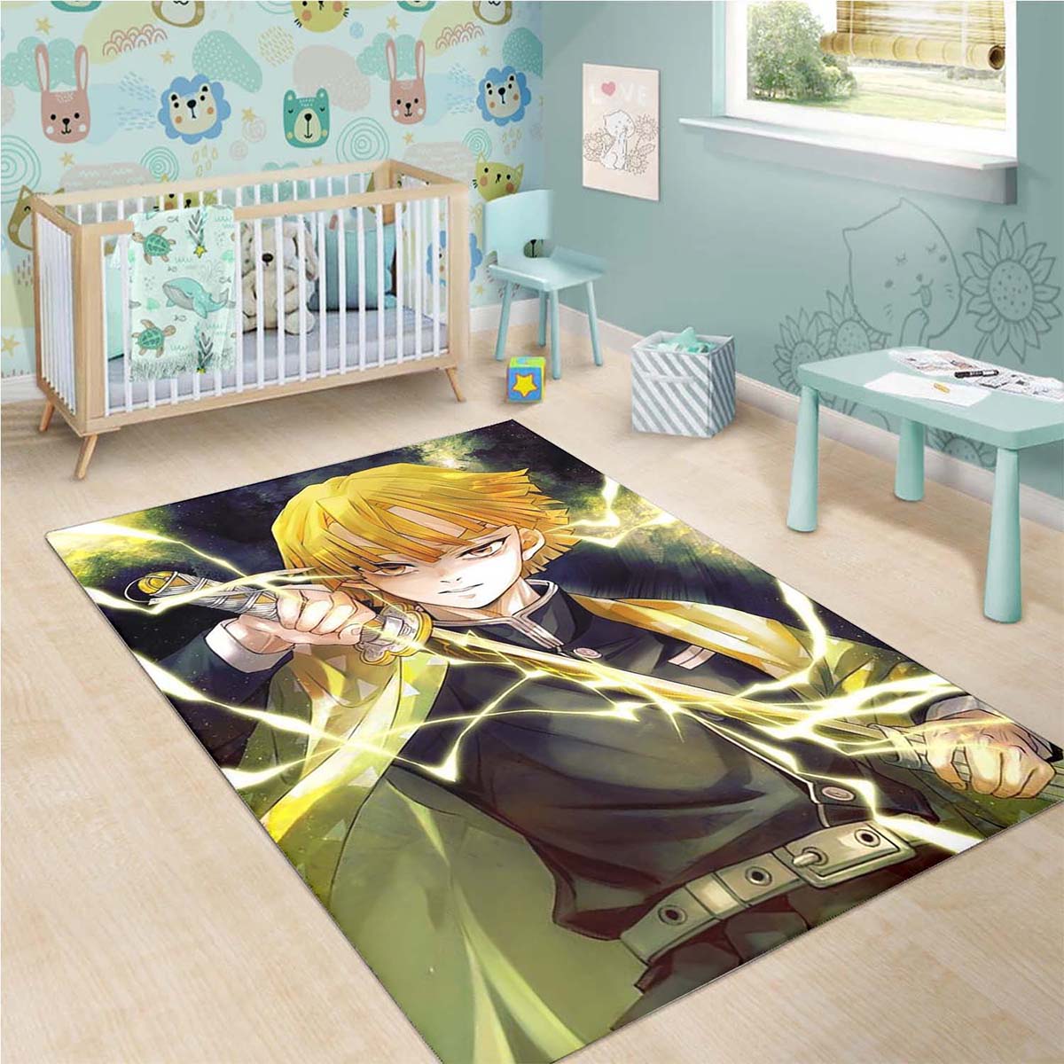 Lightning Zenitsu Agatsuma Demon Slayer 1 Teppich 3