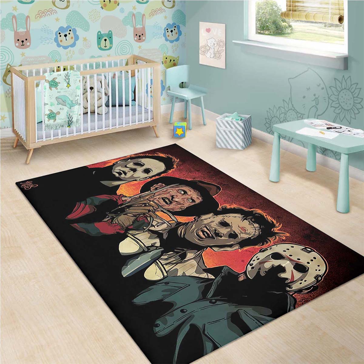 Michael Myers Freddy Krueger Ledergesicht Teppich 3