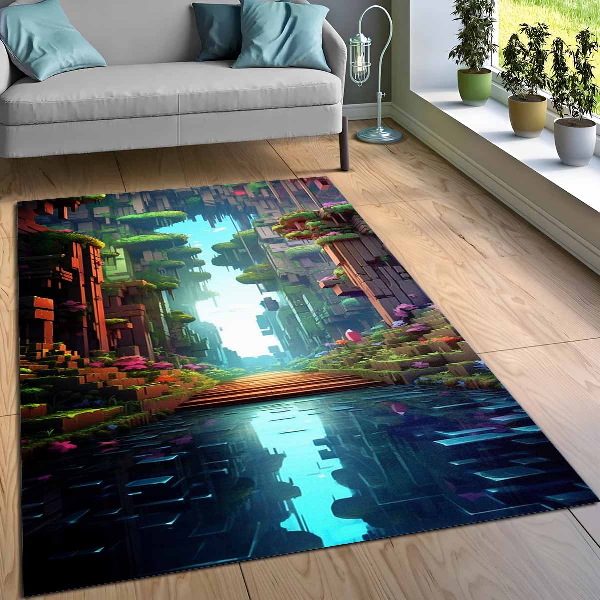 Minecraft Welt Hintergrund Teppich 3