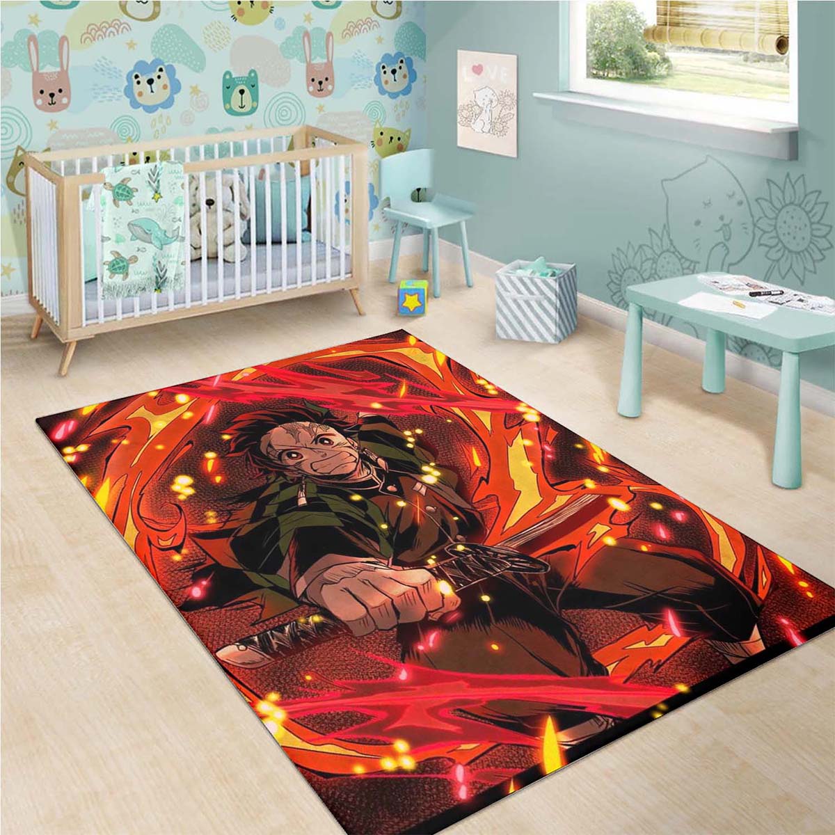 Tanjiro Kamado Sun Halo Dragon 4 Teppich 3