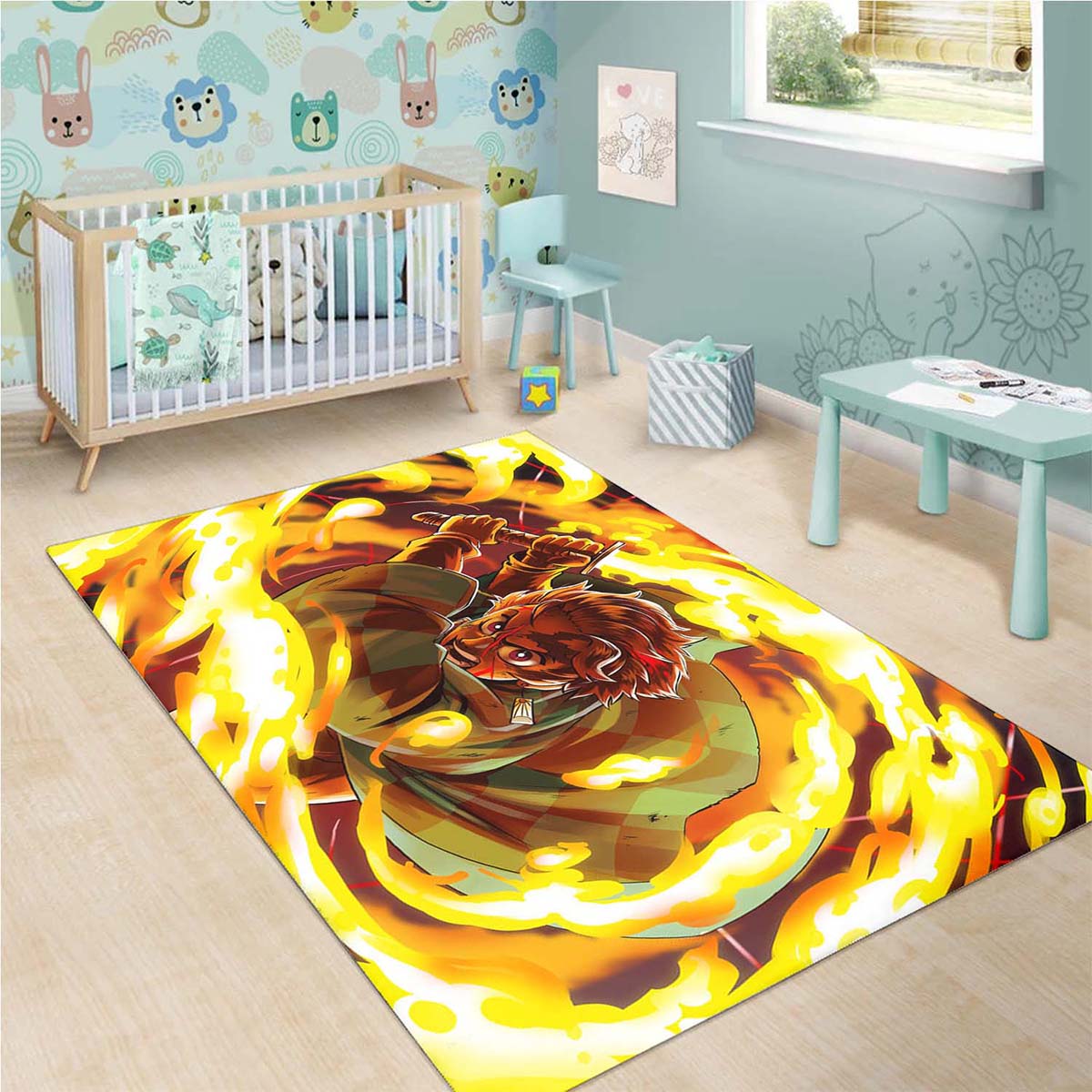Tanjiro Kamado Sun Halo Dragon Teppich 3