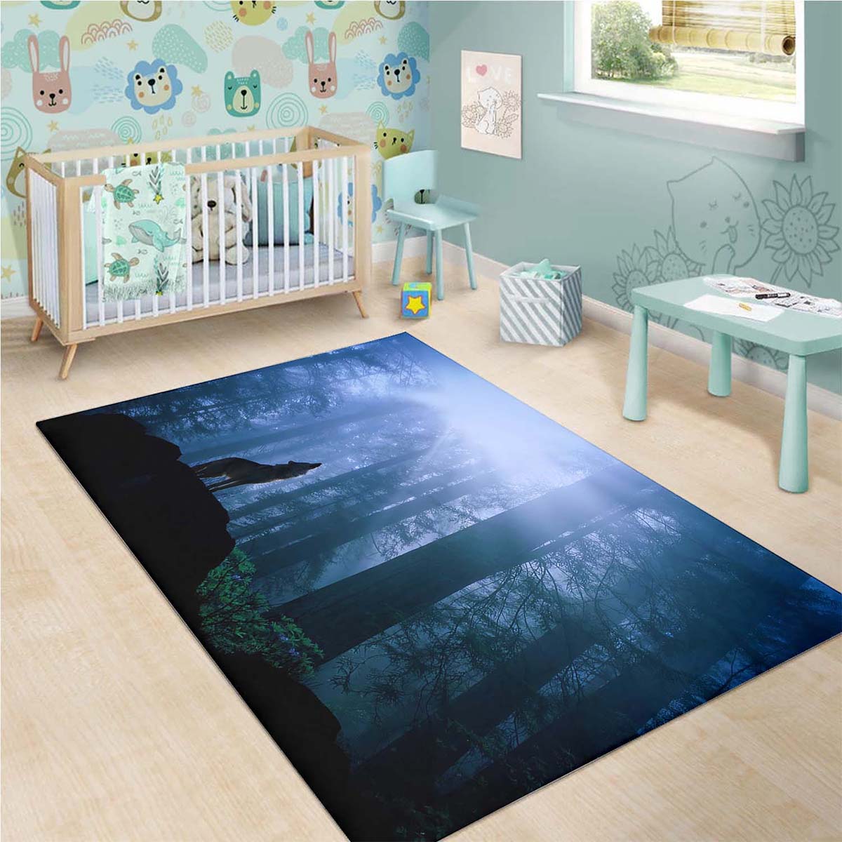 Wolf Screaming Hd Teppich 3