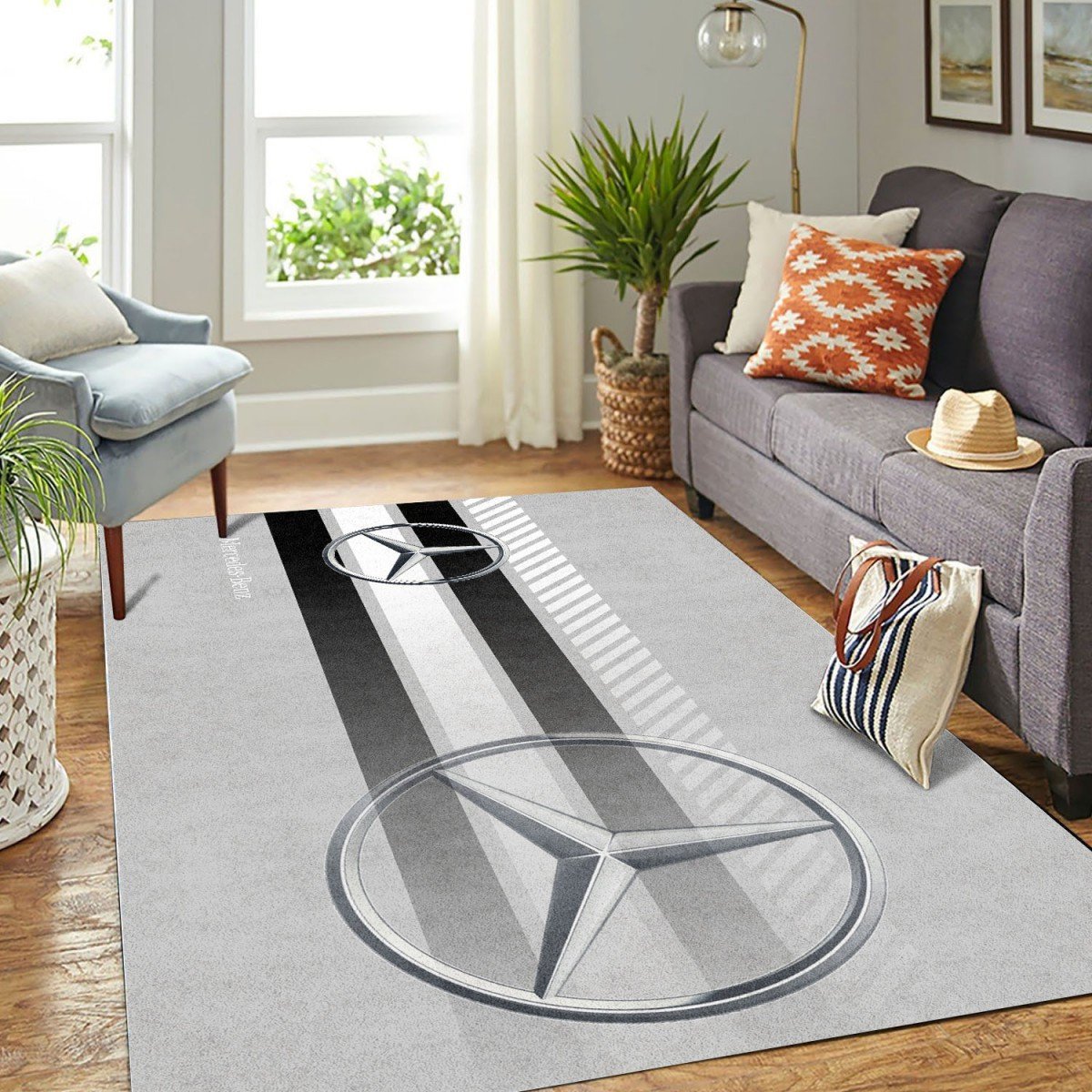 Mercedes-Benz White Teppich - Teppich mit Automotiv-Motiv