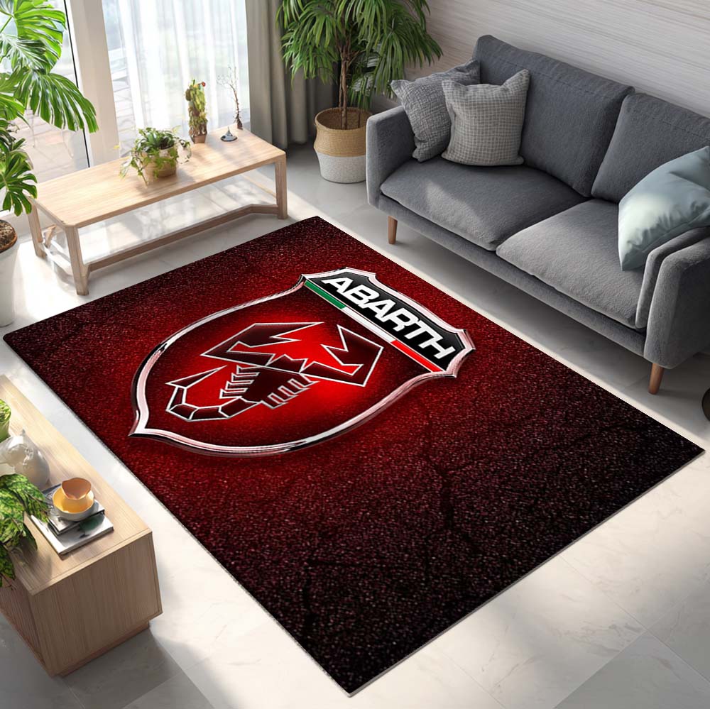 Abarth Red Background Teppich - Teppich mit Automotiv-Motiv