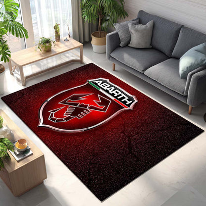 Abarth Red Background Teppich - Teppich mit Automotiv-Motiv