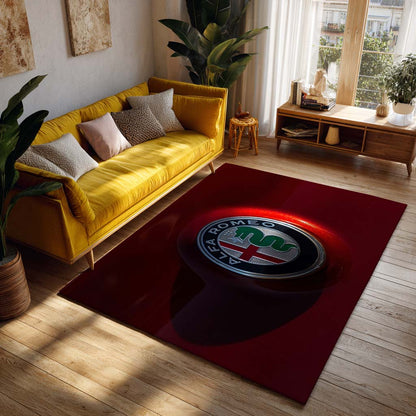 Alfa Romeo Dark Red Background Teppich - Teppich mit Automotiv-Motiv-2