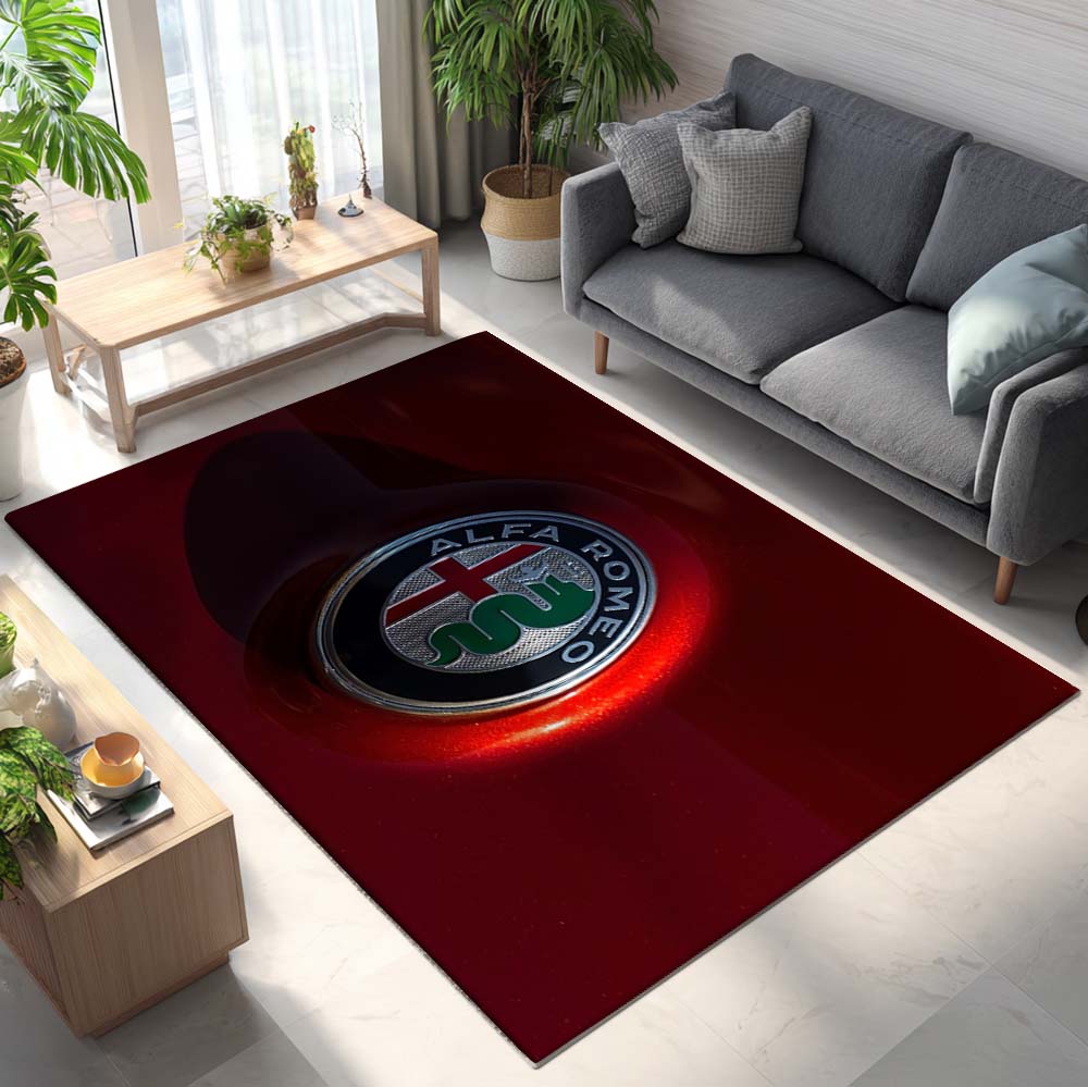 Alfa Romeo Dark Red Background Teppich - Teppich mit Automotiv-Motiv