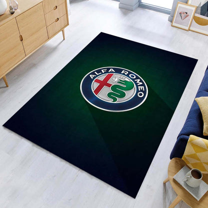 Alfa Romeo Green Background Style Teppich - Teppich mit Automotiv-Motiv