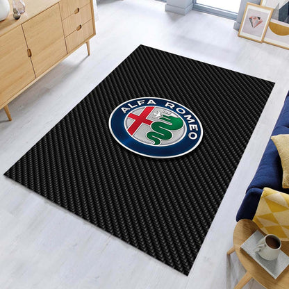 Alfa Romeo Metal Style Teppich - Teppich mit Automotiv-Motiv