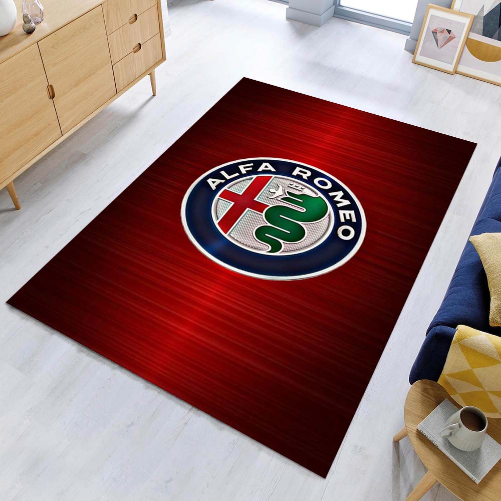Alfa Romeo Red Background Teppich - Teppich mit Automotiv-Motiv