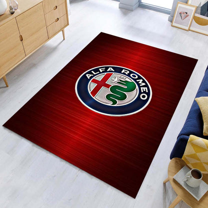 Alfa Romeo Red Background Teppich - Teppich mit Automotiv-Motiv