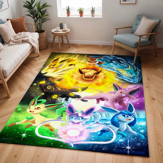 Alle Evoli-Entwicklungen Pokémon  - All Eevee Evolutions Pokemon 1004 Teppich - TOK