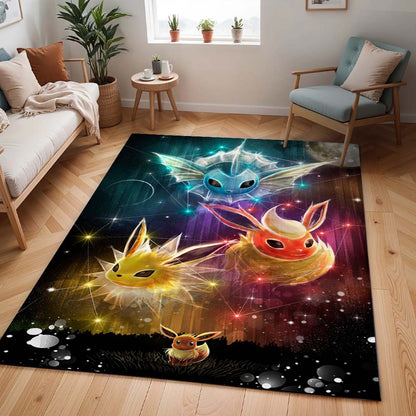 Alle Evoli-Entwicklungen Pokémon  - All Eevee Evolutions Pokemon 1005 Teppich - TOK