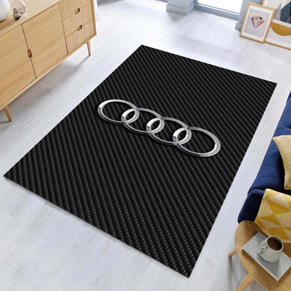 Audi Grey Background 05 Teppich - Teppich mit Automotiv-Motiv