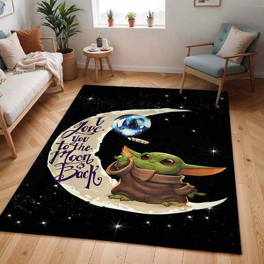 Baby Yoda Ich liebe dich bis zum Mond und zurück Teppich - TOK