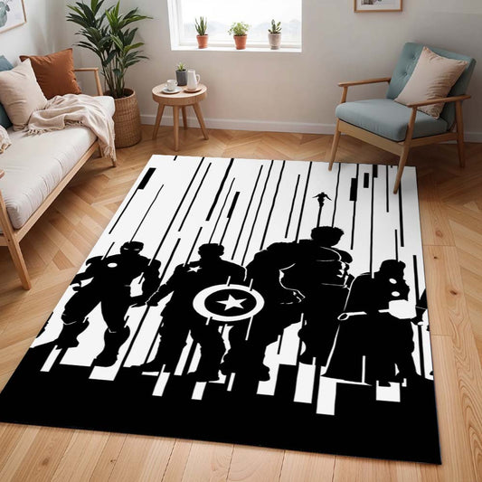 Schwarz-Weiß – Avengers – Marvel Teppich - TOK