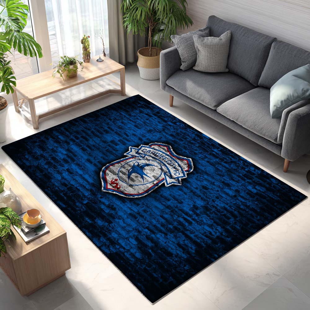 Cardiff City FC EFL Championship Blue Brick Wall Teppich 2
