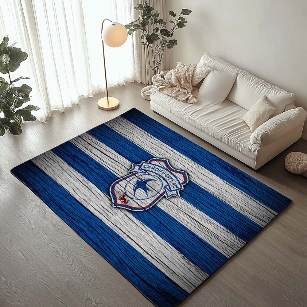 Cardiff City FC EFL Championship Wooden Background Teppich