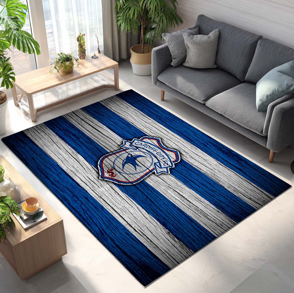 Cardiff City FC EFL Championship Wooden Background Teppich 2