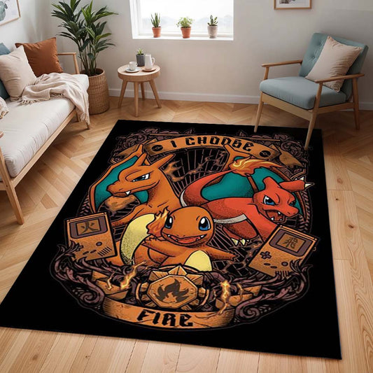 Glumanda Glutexo Glurak Feuer-Pokémon - Charmander Charmeleon Charizard Fire Pokemon Teppich - TOK