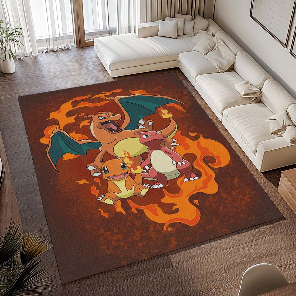 Glumanda Glutexo Glurak Feuer-Pokémon  - Charmander Charmeleon Charizard Fire Pokemon 3 Teppich - TOK 2