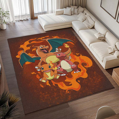 Glumanda Glutexo Glurak Feuer-Pokémon  - Charmander Charmeleon Charizard Fire Pokemon 3 Teppich - TOK 2