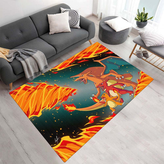 Glumanda Glutexo Glurak Feuer-Pokémon  - Charmander Charmeleon Charizard Fire Pokemon 4 Teppich - TOK