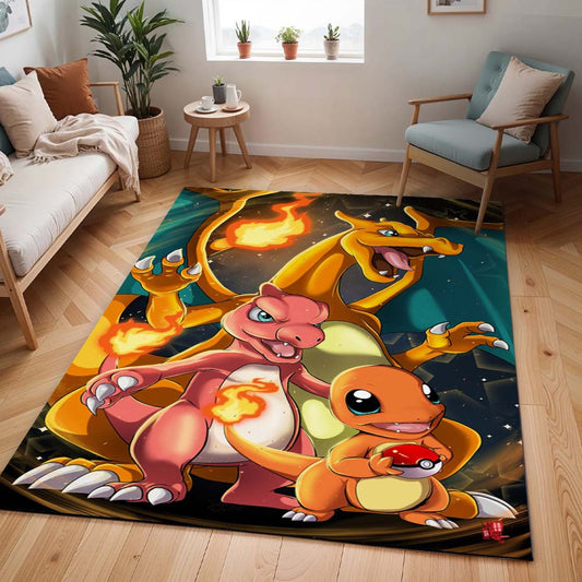 Glumanda Glutexo Glurak Pokémon - Charmander Charmeleon Charizard Pokemon Teppich - TOK