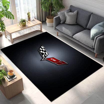 Corvette Dark Background Teppich - Teppich mit Automotiv-Motiv
