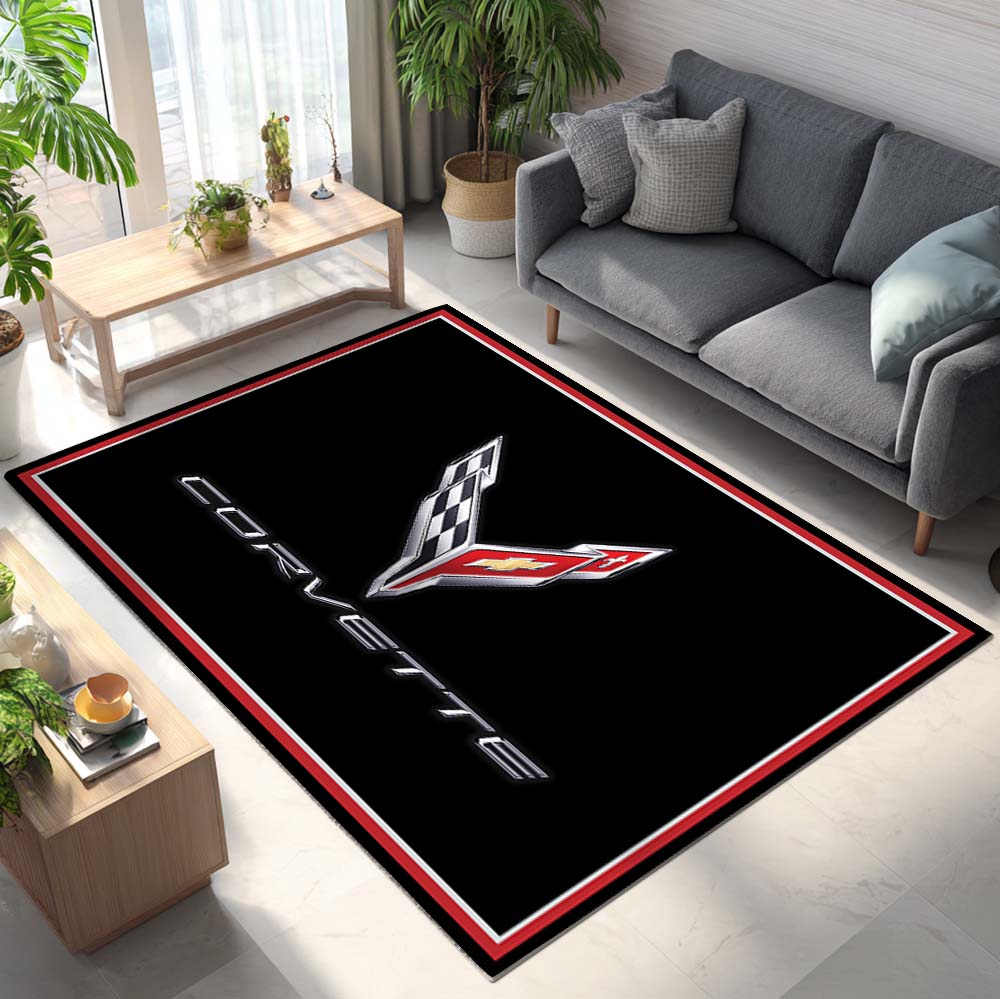 Corvette Sport Racing Car Teppich - Teppich mit Automotiv-Motiv