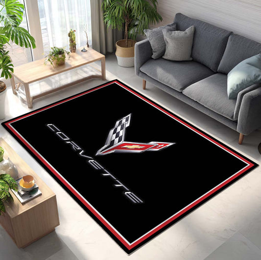 Corvette Sport Racing Car Teppich - Teppich mit Automotiv-Motiv